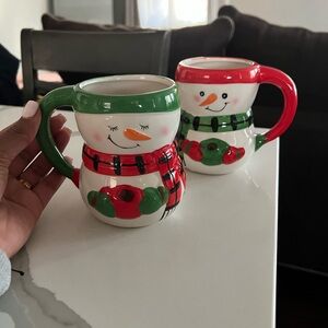 Festive Snowman Mugs Set